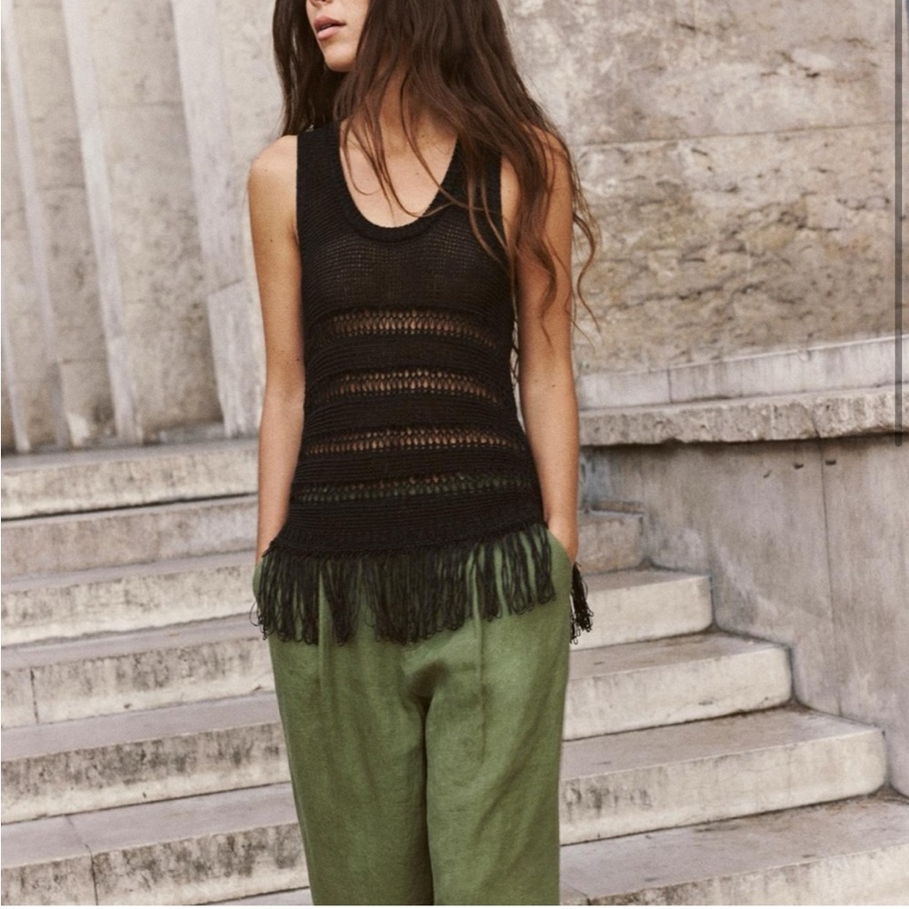 ZARA CROCHET FRINGE TOP 💖